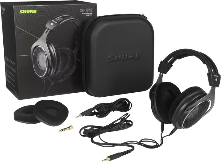 Shure SRH1840, offener Kopfhörer/Over-ear, High-End, geräuschunterdrückend, Kabel austauschbar, Velo