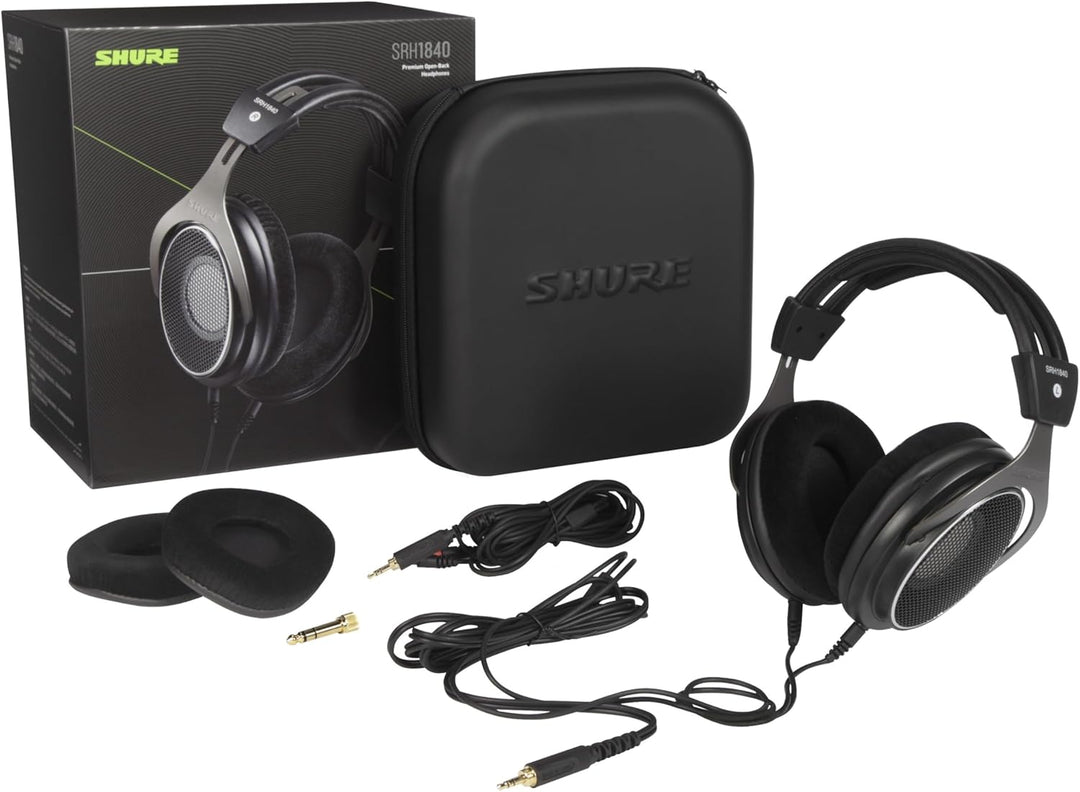 Shure SRH1840, offener Kopfhörer/Over-ear, High-End, geräuschunterdrückend, Kabel austauschbar, Velo