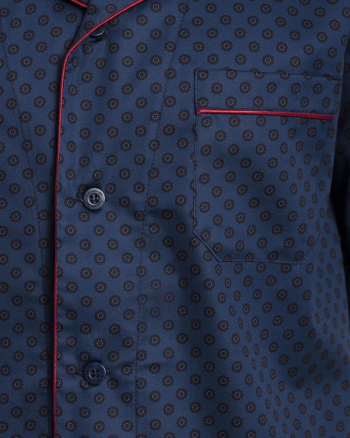 Revise RE-950 Kurzer Herrenpyjama - Schlafanzug für Herren - Pyjama – 100% Baumwolle S Dunkelblau C3