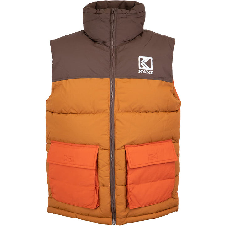 Karl Kani Block Puffer Vest Weste S dark orange, S dark orange