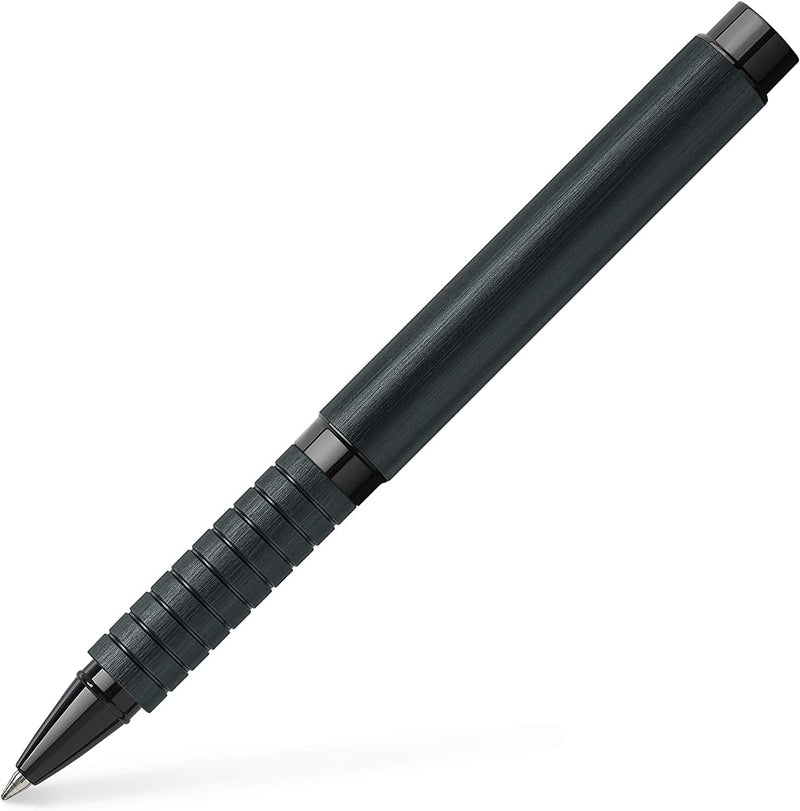 Faber-Castell 148437 -Tintenroller Essentio, Aluminium schwarz, 1 Stück Tintenroller schwarz, Tinten