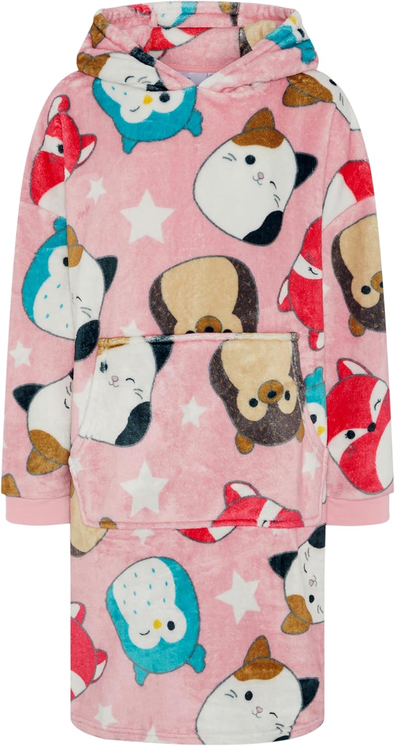 Squishmallows - Decke Hoodie Kinder Fleece Übergrösse Kapuzenpullover Mädchen 10-12 Jahre, 10-12 Jah