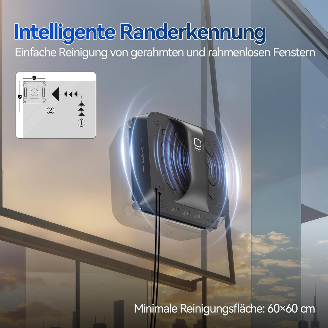 Fensterputzroboter mit Umschaltbare Ansagesprache, 8000Pa Automatischer Fensterroboter mit 6 Düse, V
