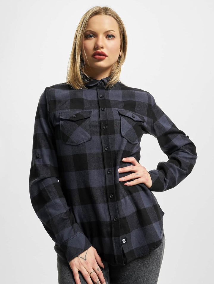 Brandit Herren Amy Flanell Shirt Girls 7XL Black/Grey, 7XL Black/Grey