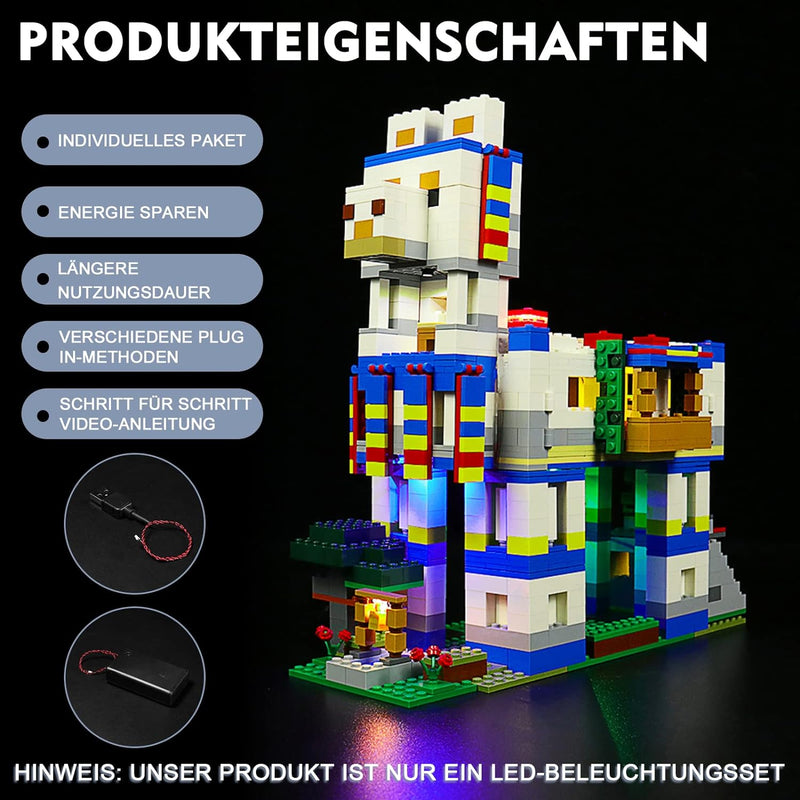 Led Licht Set für Lego 21188 Minecraft Das Lamadorf Set (Kein Lego-Modell enthalten, nur Beleuchtung