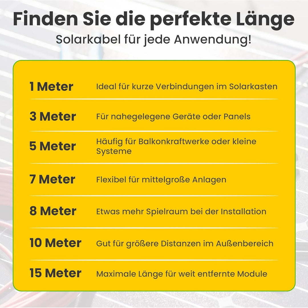 Offgridtec 15m 4mm² Solar-Verlängerungskabel mit Solarstecker, 15m