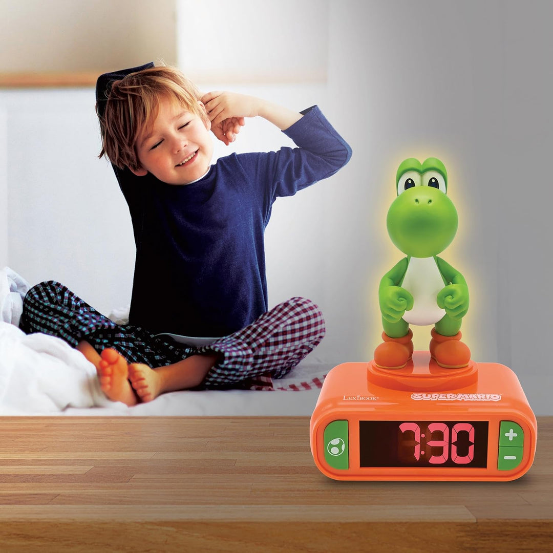 Lexibook - Nintendo Super Mario Wecker - Super Mario Soundeffekte - Jungen Wecker - mit Snooze - Ora