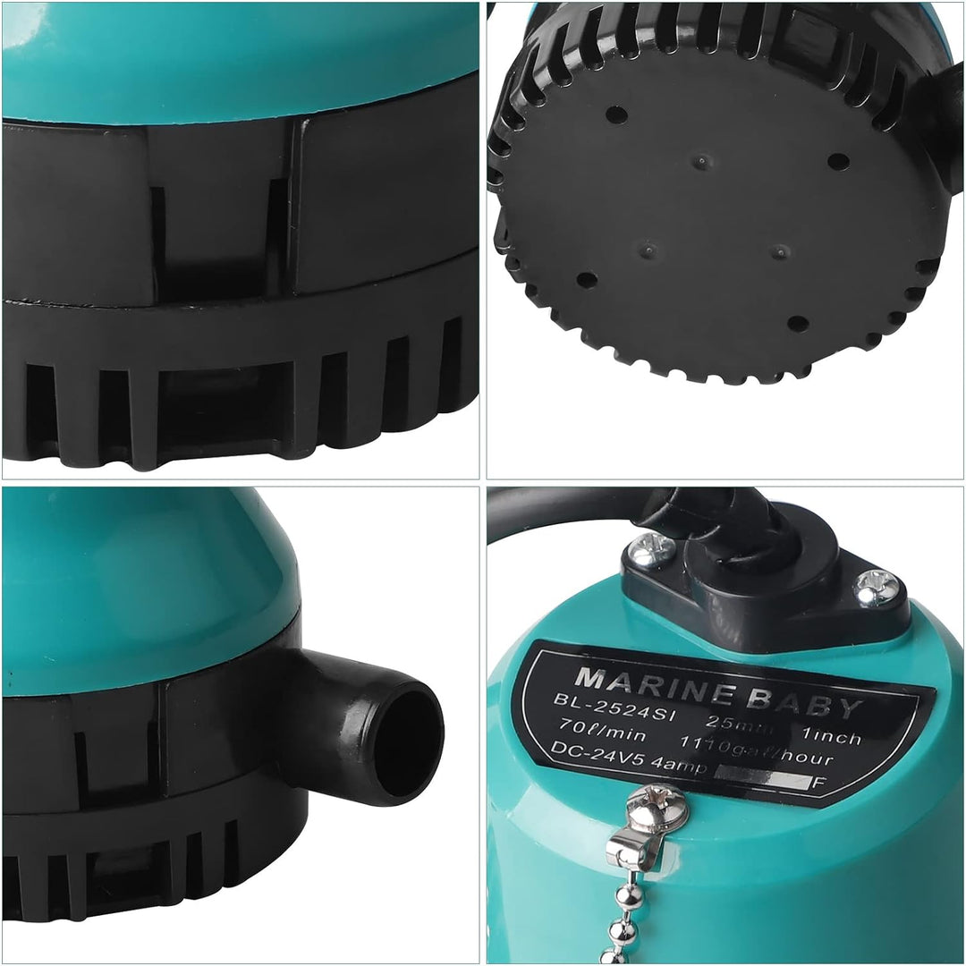SWAWIS Tauchpumpe Schmutzwasserpumpe DC 12V 50W 4200L/H Tauchwasserpumpe Wasserpumpe 2,3m Leitung Mi