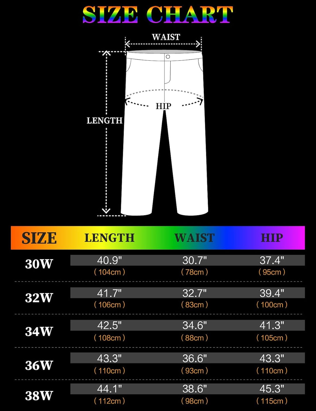 COSAVOROCK Herren 70er Jahre Disco Hose Metallic Glänzend Hosen 36W Mehrfarbig, 36W Mehrfarbig