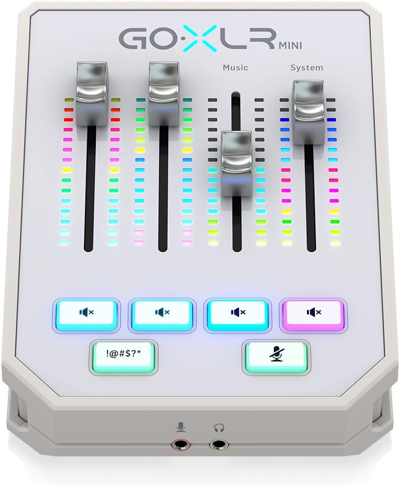 TC Helicon GoXLR MINI-WH Online-Broadcast-Mixer mit USB/Audio-Schnittstelle und Midas-Vorverstärker