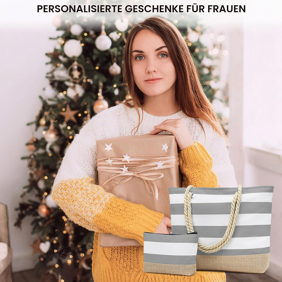 oscaurt Strandtasche Badetasche XXL Shopper Tasche Damen Umhängetasche Wasserdicht Beach Tote Bag mi