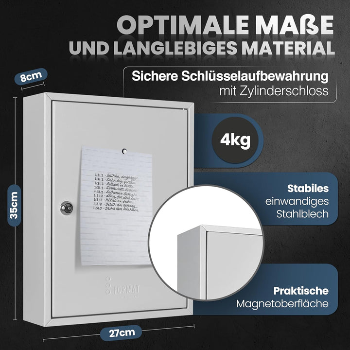 Melsmetall Schlüsselkasten/Schlüsselschrank SD42, 350x270x80mm, 42 Haken