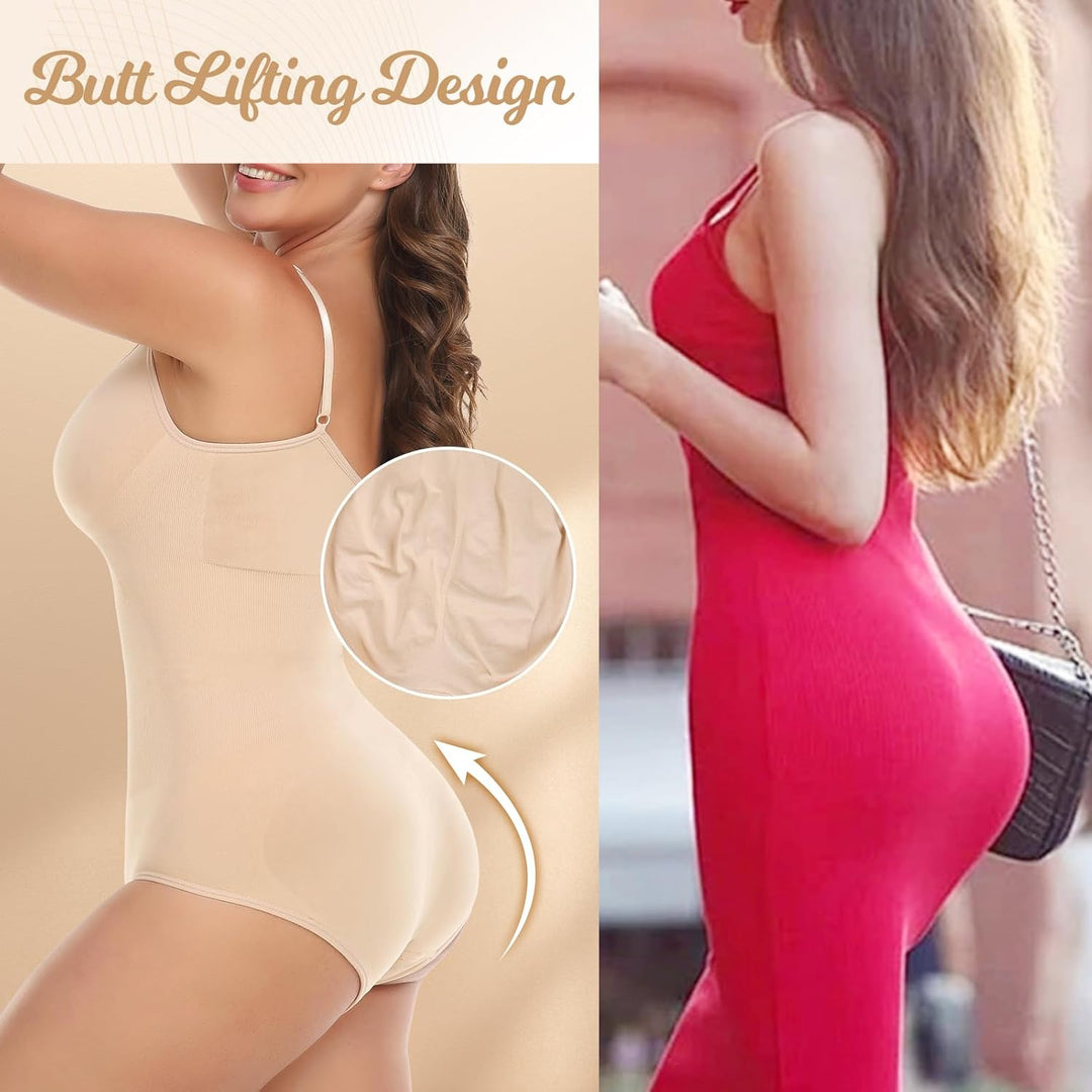 Joyshaper Shapewear Damen Stark Formend Bauchweg Body Shaper Butt Lift Miederbody Slimfit U-Ausschni