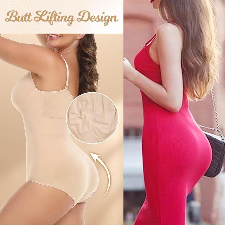 Joyshaper Shapewear Damen Stark Formend Bauchweg Body Shaper Butt Lift Miederbody Slimfit U-Ausschni