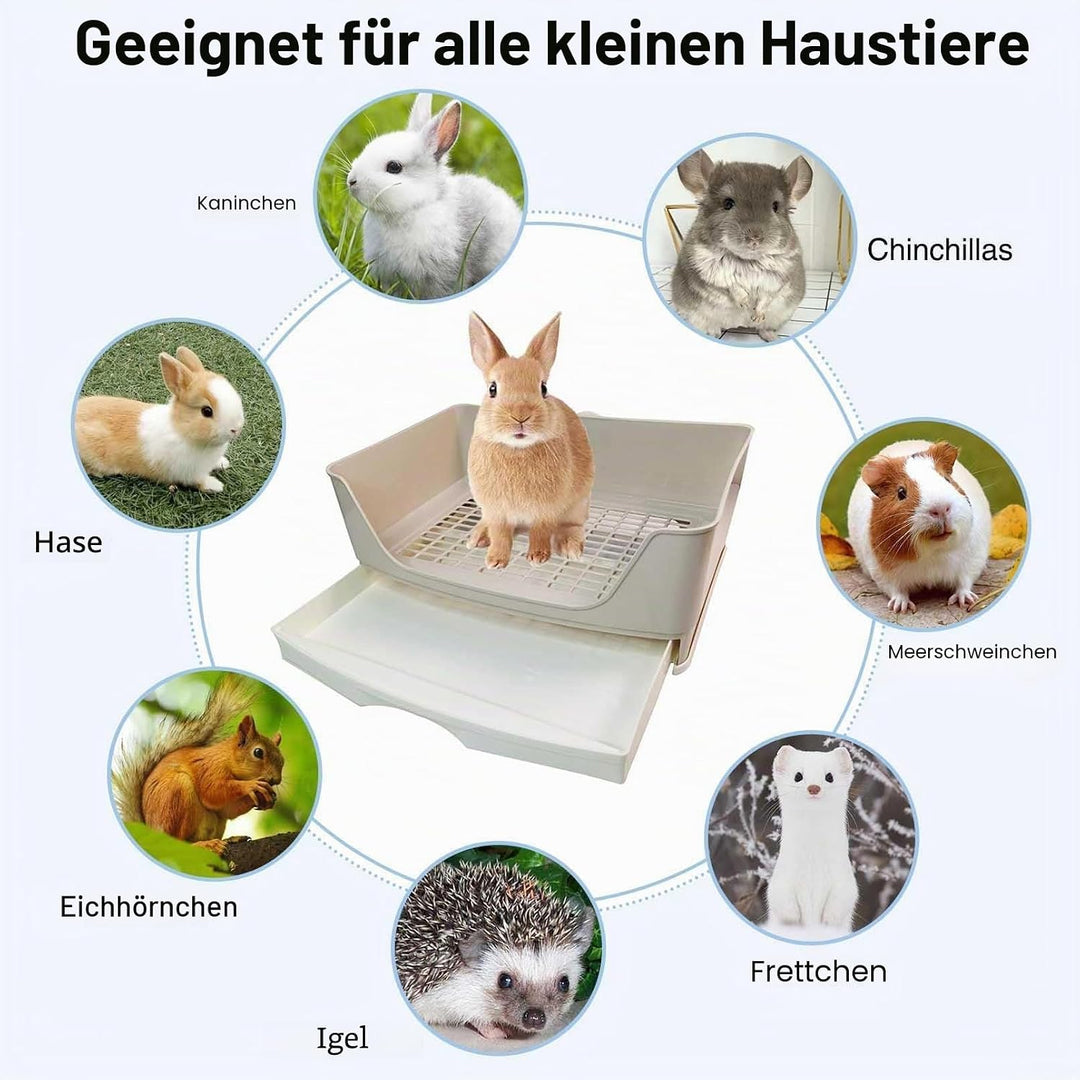 kathson grosses Kaninchenklo zum Trainieren, Töpfchen-Ecktoilette mit Schublade, grösses Klo für erw