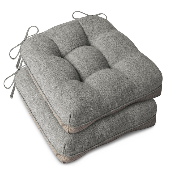 AddGrace 2er Set Sitzkissen 40 x 40cm Weiche Stuhlkissen mit 10cm Hellgrau 2 Hellgrau, 2 Hellgrau