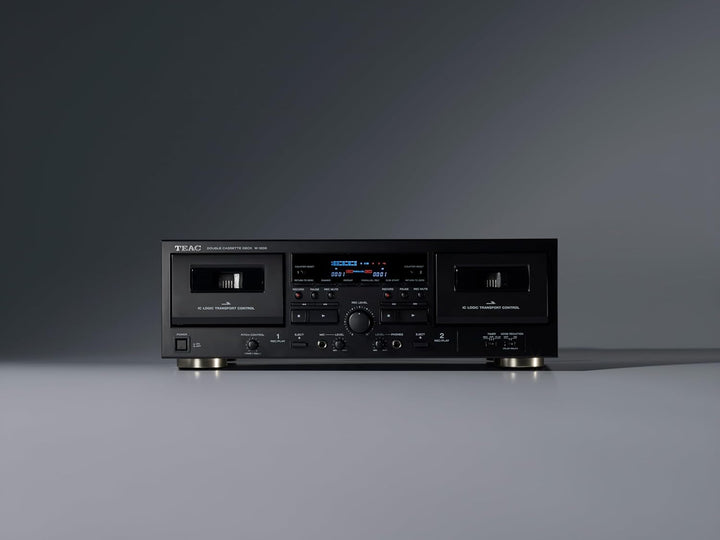 Teac W-1200 Doppel-Kasettendeck (Kassettenspieler zur Aufnahme/Wiedergabe, Mikrofoneingang, USB-Ausg