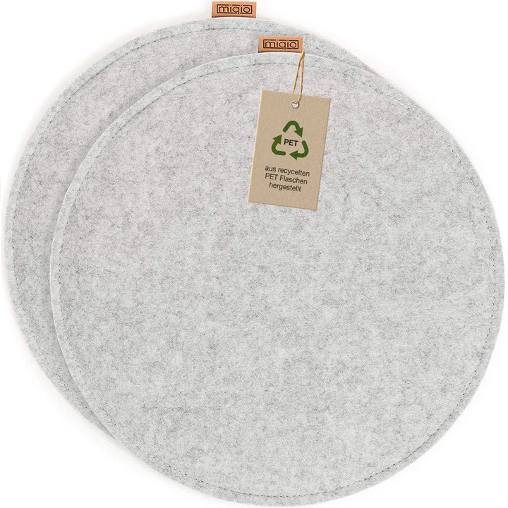 Miqio Design Filz Sitzkissen Rund mit Antirutschnoppen | 35cm | 2er-Set | Indoor und Outdoor | Nachh