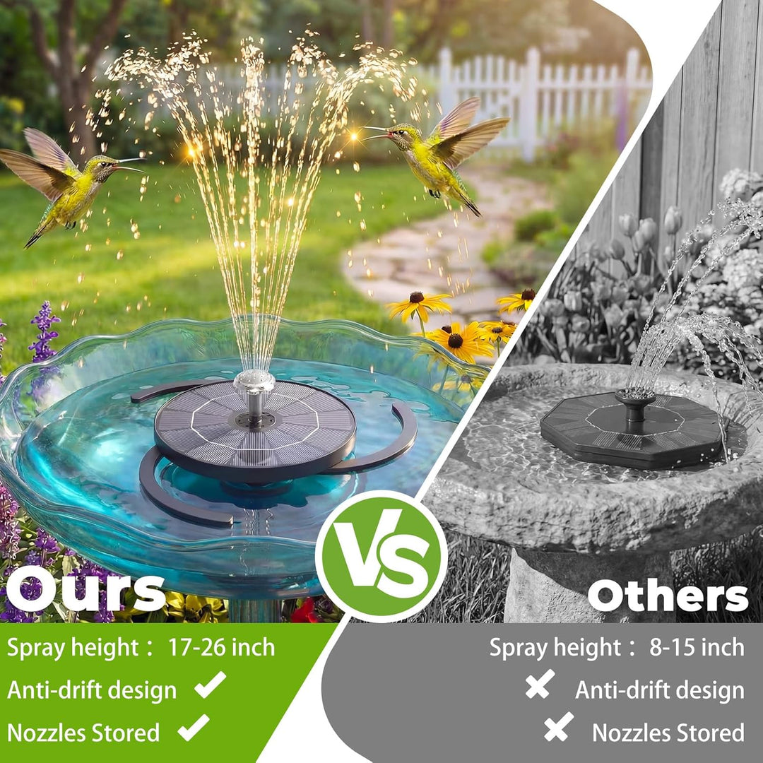 AISITIN 2PCS Solar Springbrunnen für Aussen mit Düsenaufbewahrung, 3,5W Solarbrunnen für Draussen mi