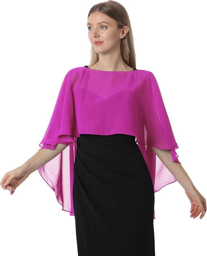 Damen Chiffon-umhang001 Pashmina-Schal Einheitsgrösse Rose, Einheitsgrösse Rose