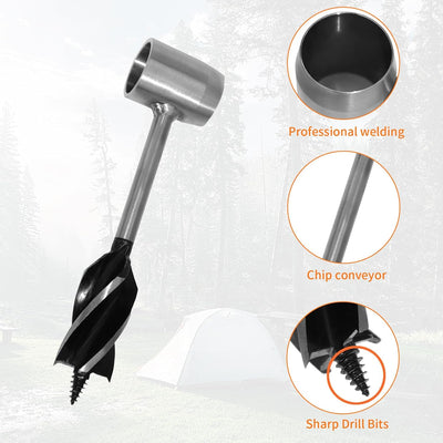 Handbohrer Bushcraft, Holzbohrer Outdoor Hand Schraubenschlüssel Scotch Eye Auger Manueller Bushcraf