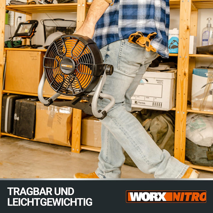 WORX WX095.9 Akku Ventilator Tischlüfter 20V Max ohne Akku und