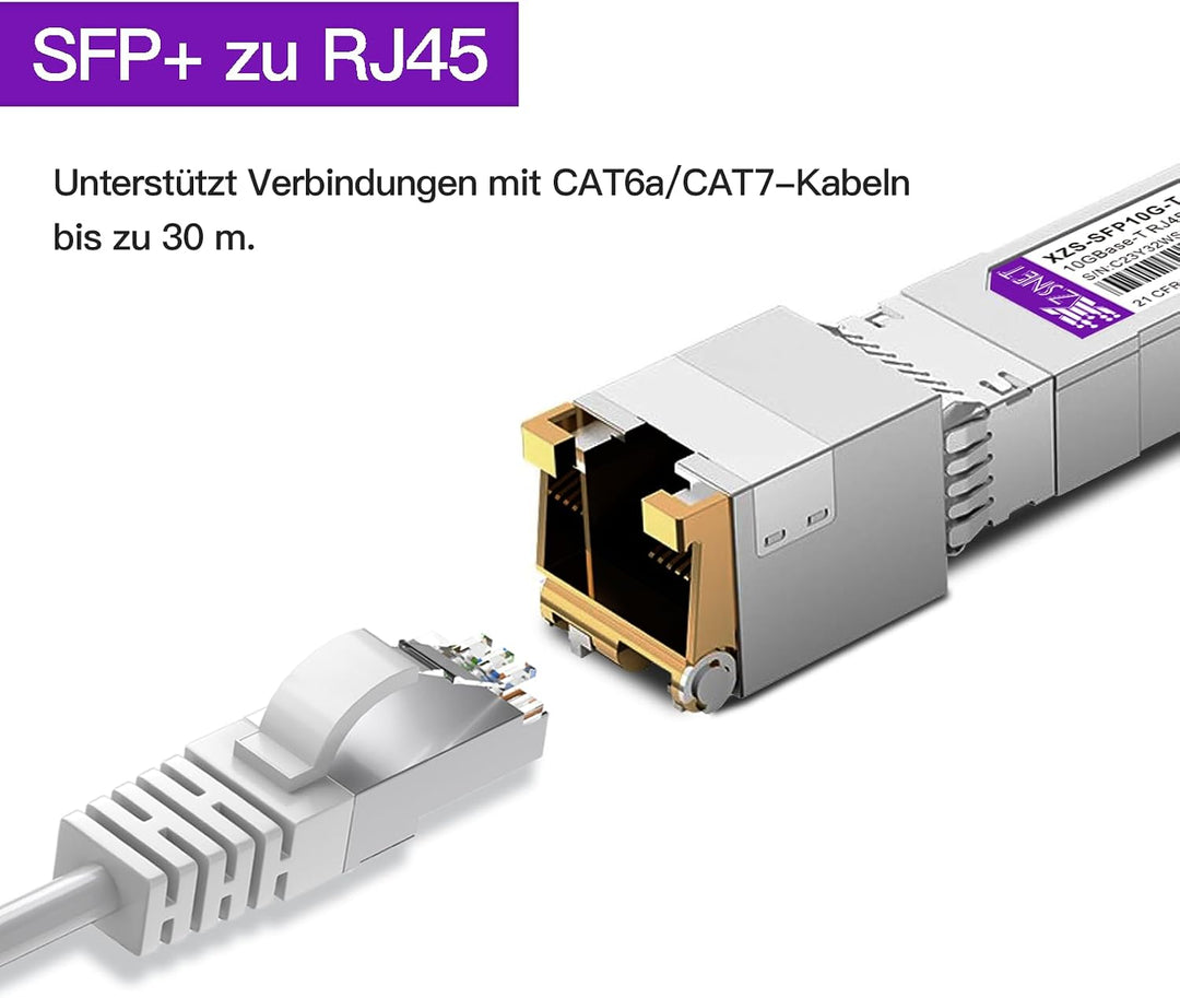 1,25/2,5/5/10GBASE-T SFP+ auf RJ45 Transceiver, 10Gb Kupfer SFP+ Mini GBIC Modul für Cisco SFP-10G-T