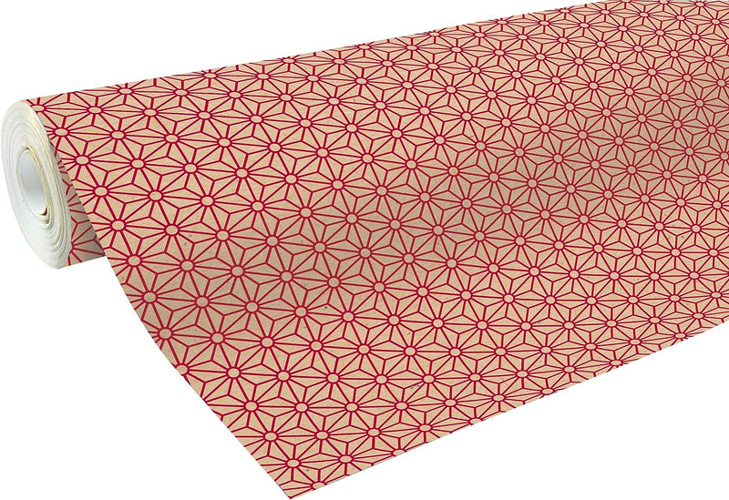 Clairefontaine 223802C Rolle Geschenkpapier mit rote Rauten, 50 x 0,70m, 70g/qm, Recycling Kraftpapi