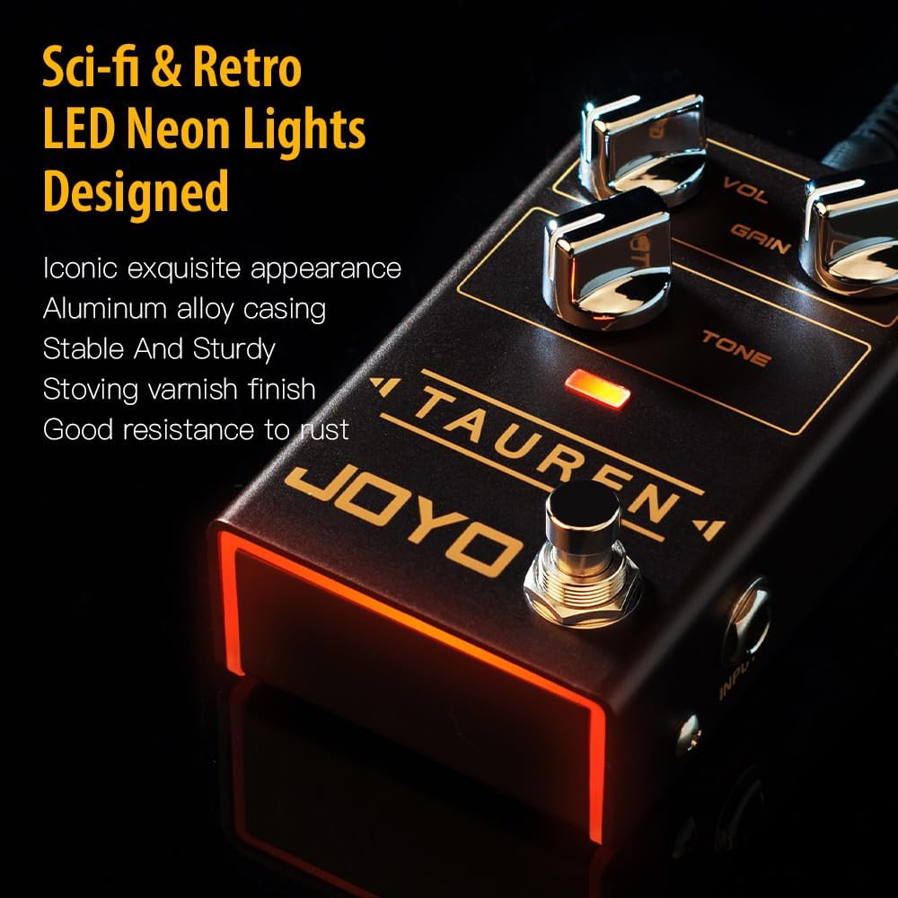 JOYO Overdrive Distortion Pedal R Series High Gain OD Clean Boost to Dist für E-Gitarren-Effekt (Tau