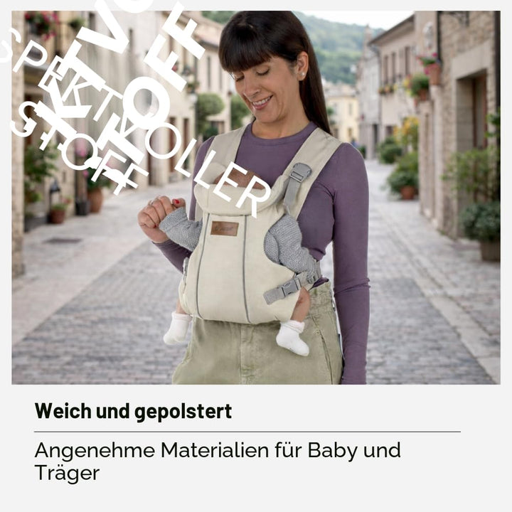 Jané Dual, ergonomische Babytrage, von Geburt bis 15 kg, 3 Positionen, atmungsaktiv und gepolstert,