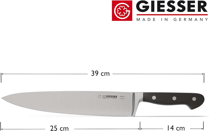 GIESSER seit 1776 - Made in Germany - Kochmesser geschmiedet schwarz Skyline black, 25 cm, Küchenmes
