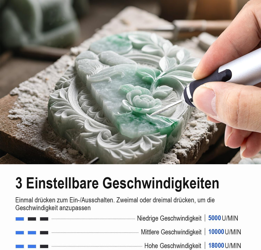 Mcbazel Elektrischer Gravierstift, USB Wiederaufladierbar Gravur Werkzeug Kit, Graveur Gravurwerkzeu