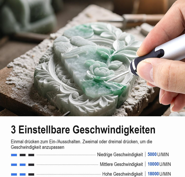 Mcbazel Elektrischer Gravierstift, USB Wiederaufladierbar Gravur Werkzeug Kit, Graveur Gravurwerkzeu