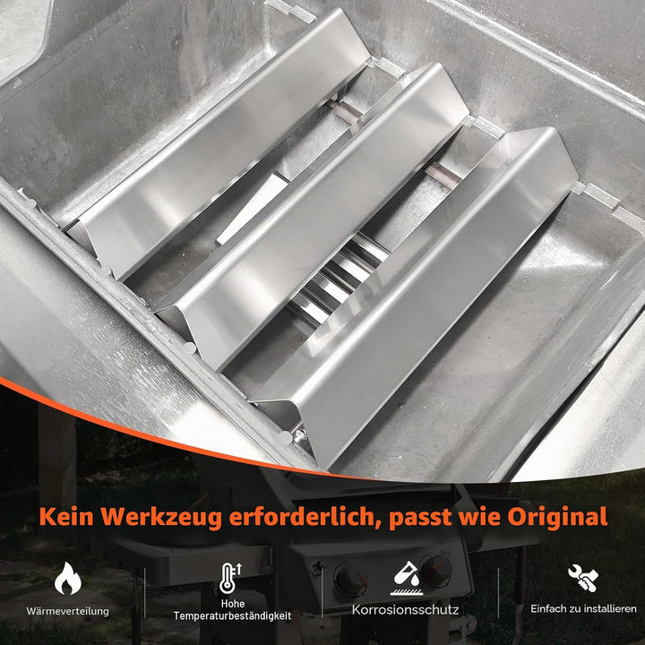 QuliMetal Aromaschienen aus Edelstahl für Weber Spirit 200 und Spirit II 200 Serie, 38,9 cm, Flavori