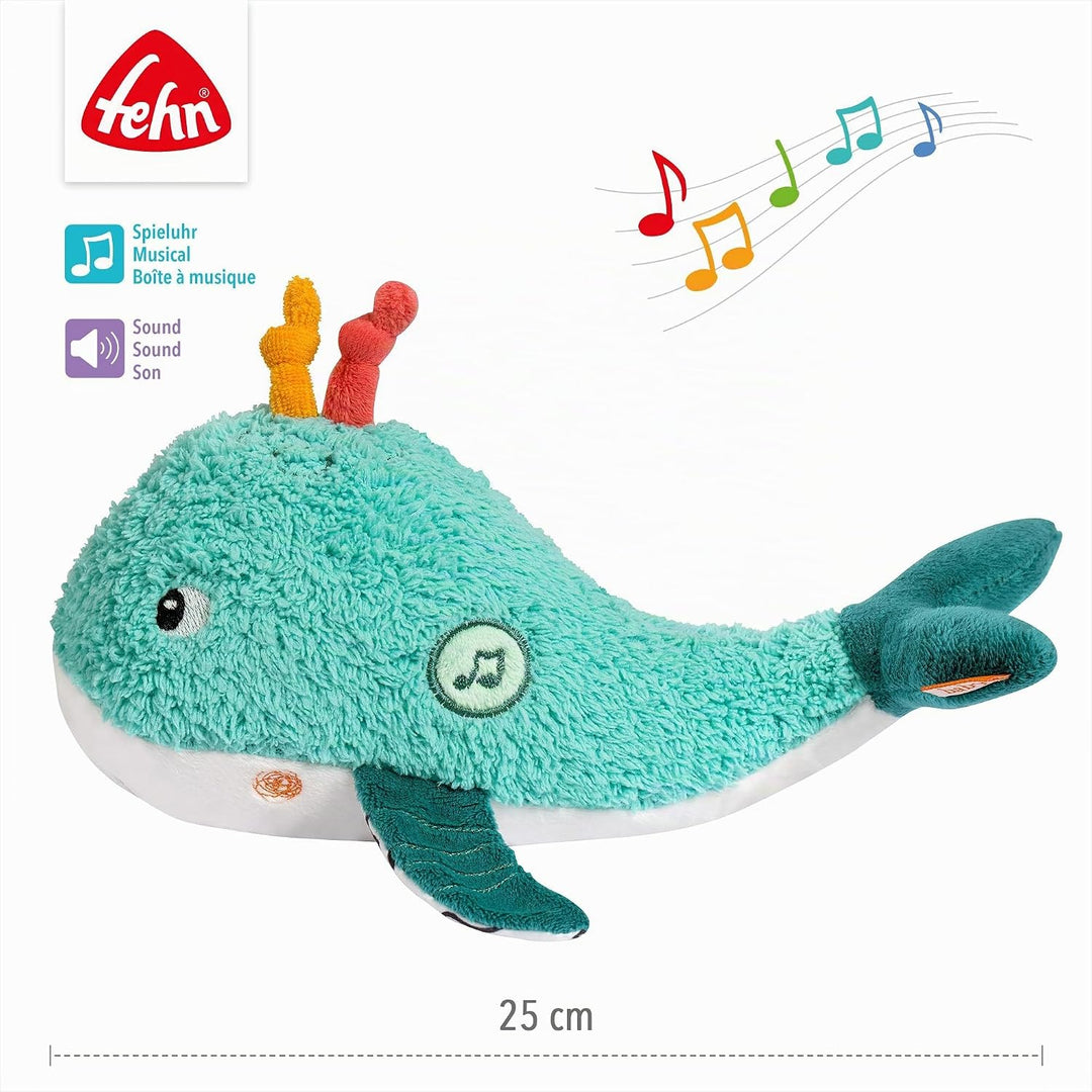 Fehn Einschlafhilfe Wal – Baby Einschlafhilfe mit Soundmodul: Wal Kuscheltier mit entnehmbaren elekt