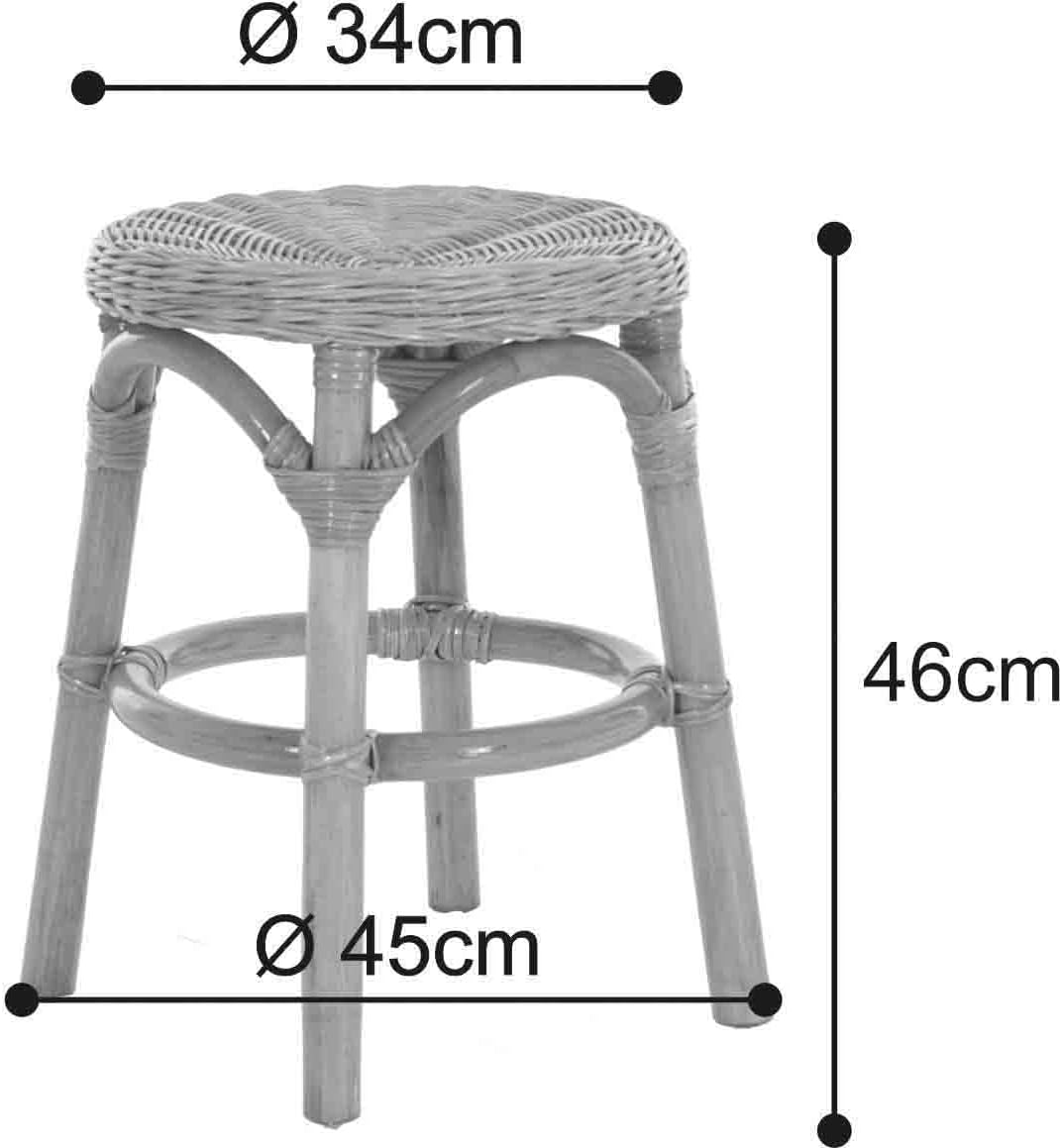 Hocker aus natürlichem Rattan/Rattanhocker Rund/Beistell-Hocker/Schemel Badhocker (Honig) Terracotta