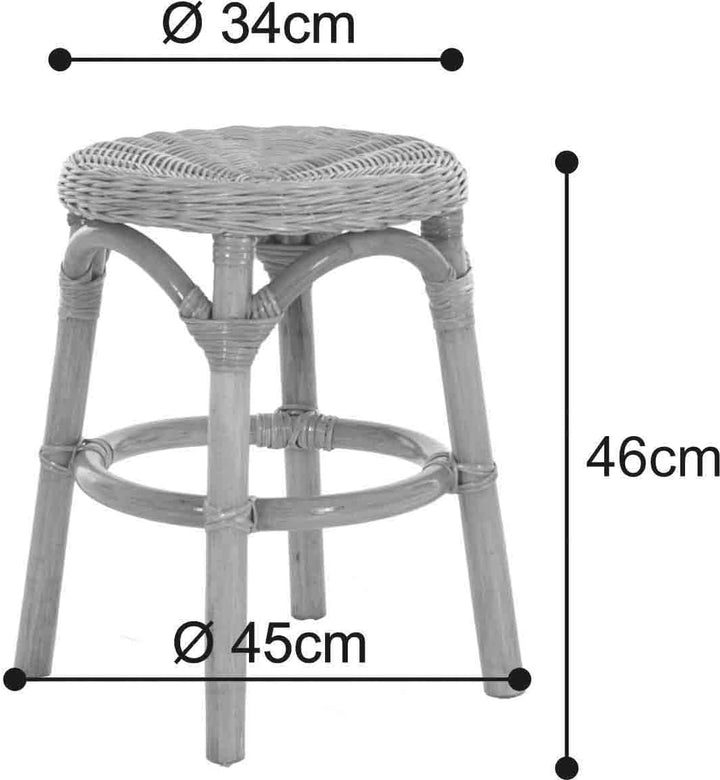 Hocker aus natürlichem Rattan/Rattanhocker Rund/Beistell-Hocker/Schemel Badhocker (Honig) Terracotta