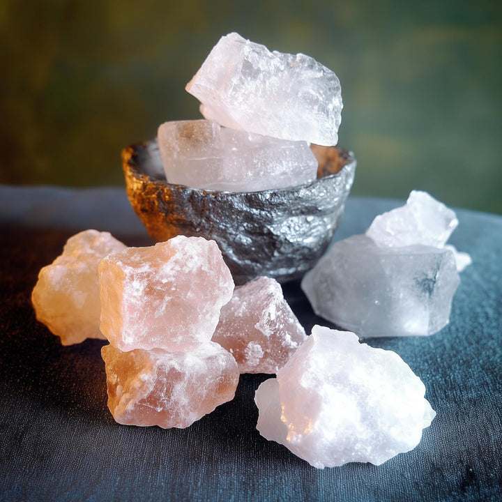 HAF® Weisse Halit Salzbrocken 2 kg | Grobe Steinsalz Brocken ohne Zusätze und naturbelassen aus der