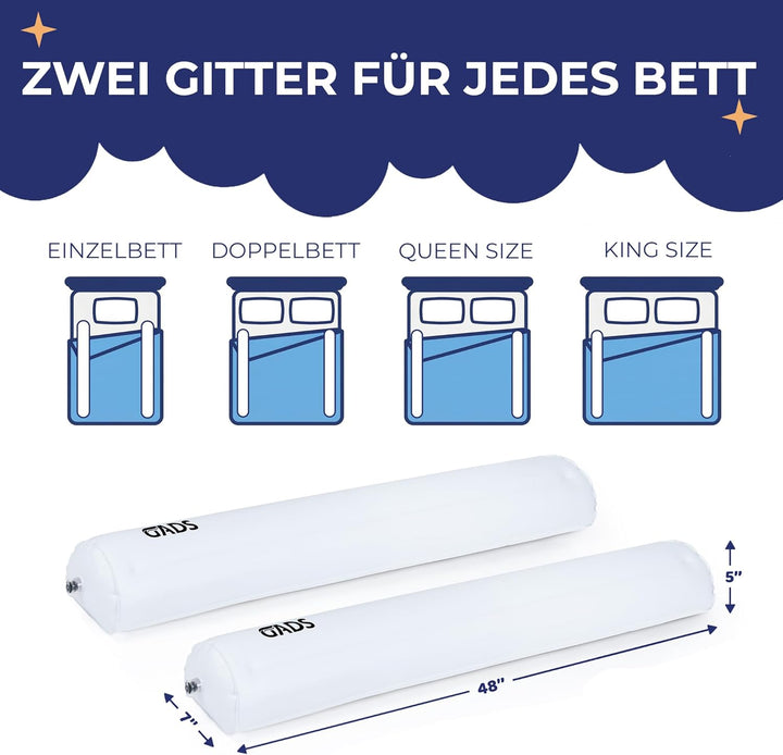 Gads Rausfallschutz Bett Reise [2er Set] - Aufblasbarer Rausfallschutz Kinder, Mobiler Rausfallschut