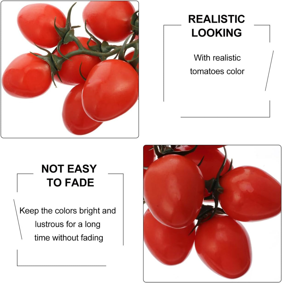 Amosfun Künstliche Tomaten Deko 5X12X5Cm Kunststoff Simulierte Kirschtomaten Rispe Für Küchen Dekora
