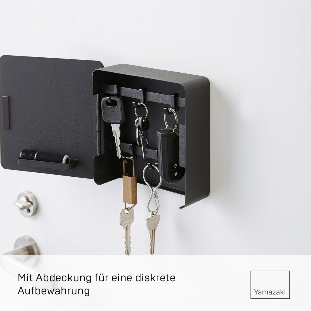 Yamazaki 4800 TOWER Magnetischer Schlüsselkasten, schwarz, Stahl, Minimalistisches Design One Size S
