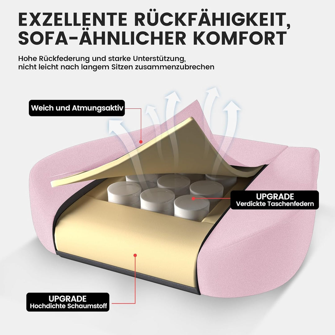 GTPLAYER Gaming Stuhl Stoff, Gaming Sessel mit Taschenfederkissen, ergonomischer Drehstuhl, Gamer St