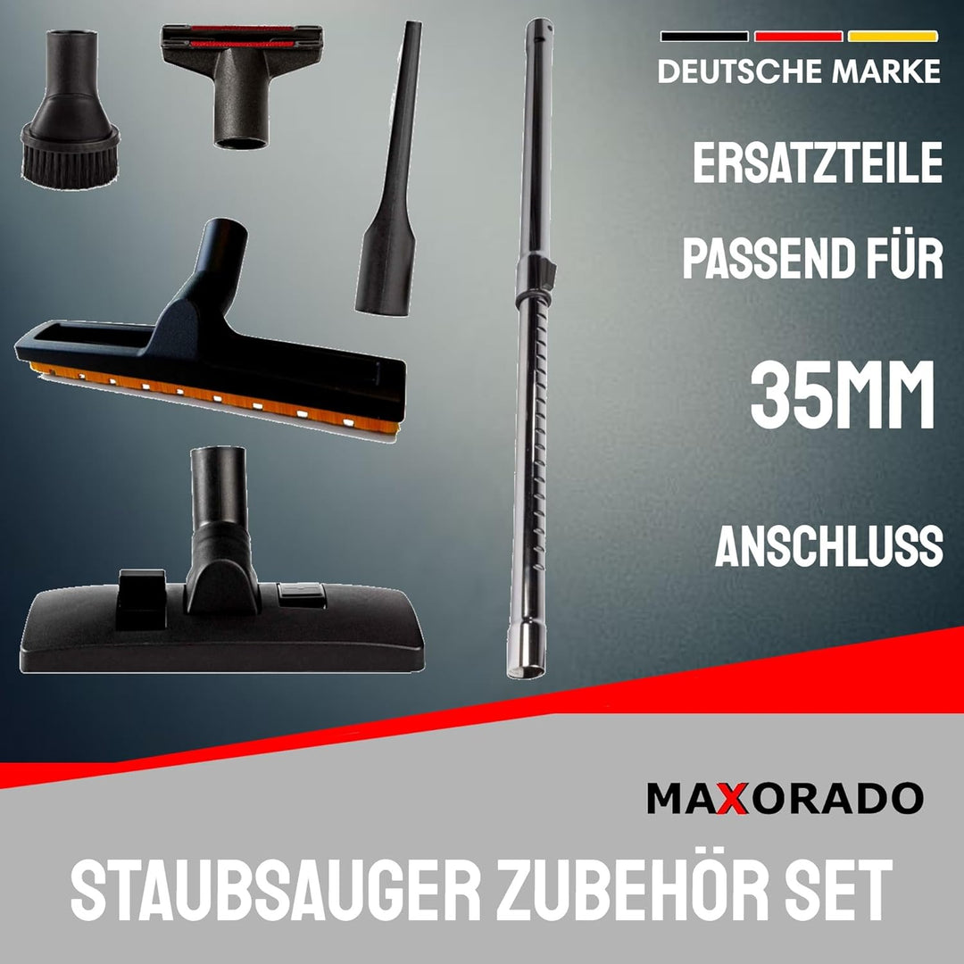 XL Zubehör Set I 35mm Staubsaugerrohr Kombidüse Staubpinsel Fugendüse Möbelpinsel Staubsauger Rohr p
