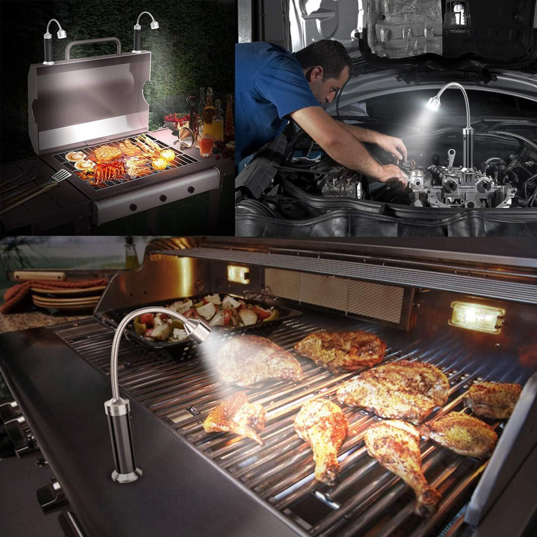 MojiDecor Grill Licht, Magnetische Grilllampe BBQ Licht Set Outdoor Grill Lichter BBQ Zubehör Arbeit