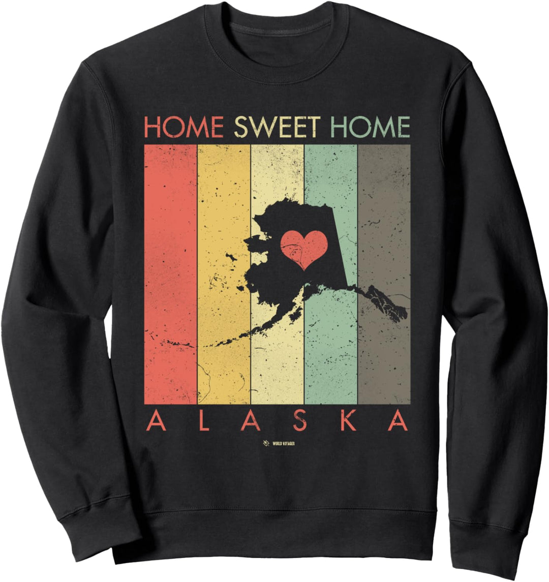 Retro Vintage Alaska Home Sweet Home Sweatshirt