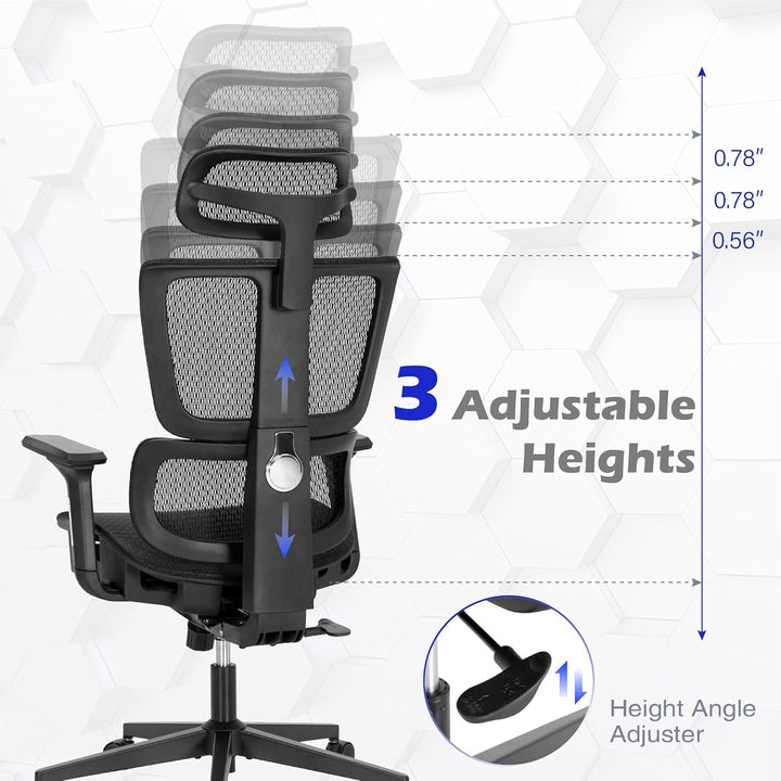 ALPHA HOME Ergonomischer Bürostuhl Schreibtischstuhl mit Fussstütze Verstellbarer Lendenwirbelstütze