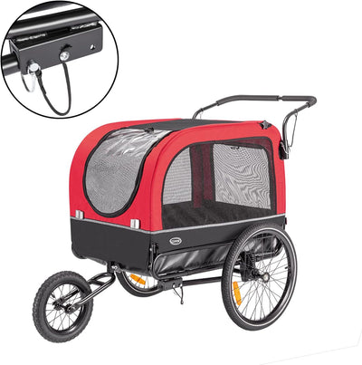 CXWXC Fahrradanhänger für Hunde 2 in 1 Fahrradanhänger & Jogger hundewagen mit Stossdämpfer, Hundean