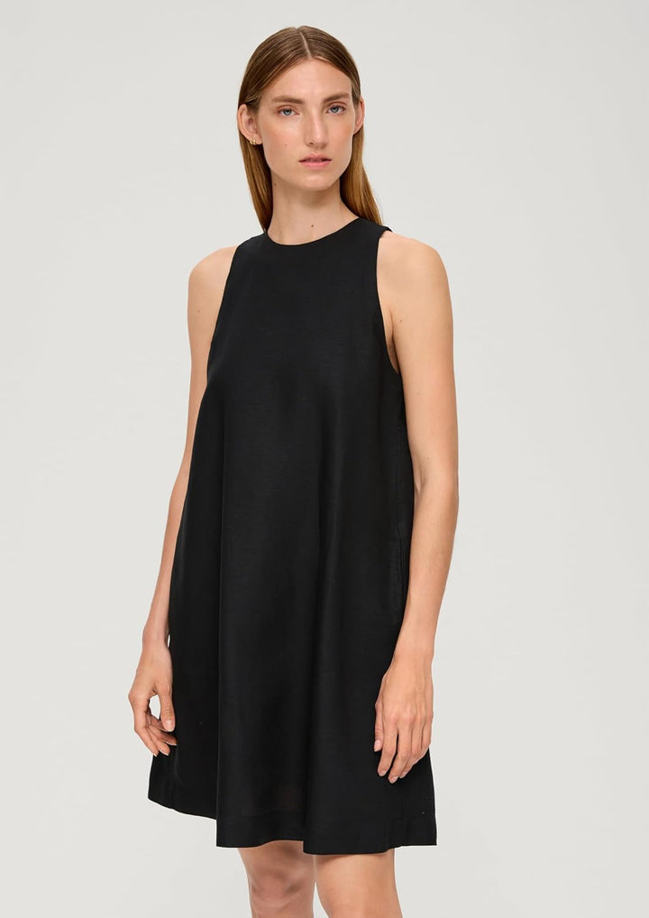 s.Oliver BLACK LABEL Damen Kleid kurz 46 Schwarz 9999, 46 Schwarz 9999