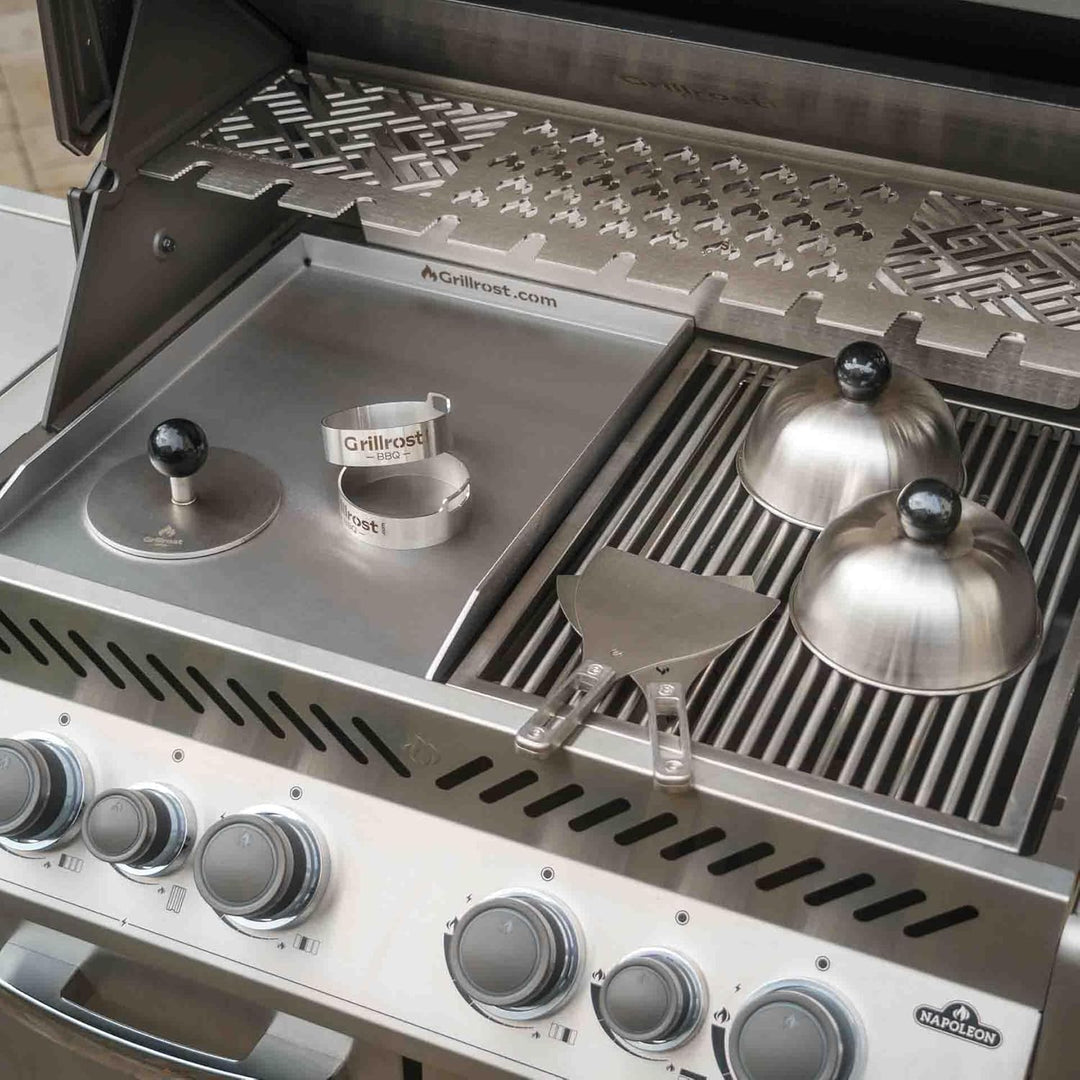 Grillrost.com Das Original Edelstahl Grillplatte | Plancha 45x34cm - passend für Napoleon LE/LEX/Pre