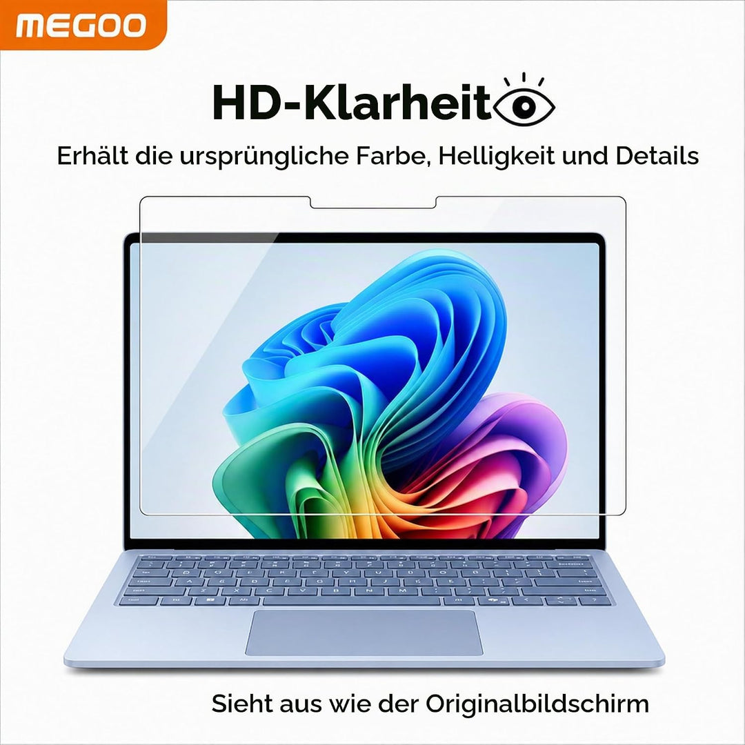 MEGOO Microsoft Surface Laptop 7 (2024, 15 Zoll) Glas Schutzfolie - Kratzfest, Einfache Installation